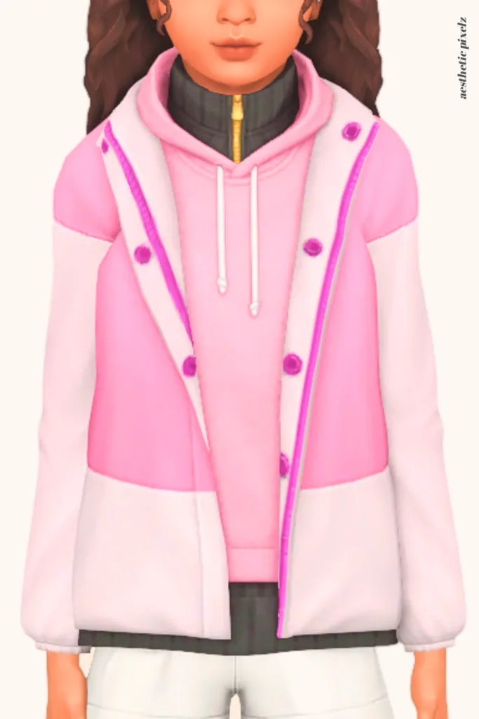 a sims 4 child sim wearing a kids custom content top