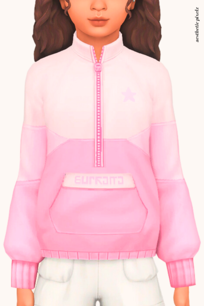 a sims 4 child sim wearing a kids custom content top