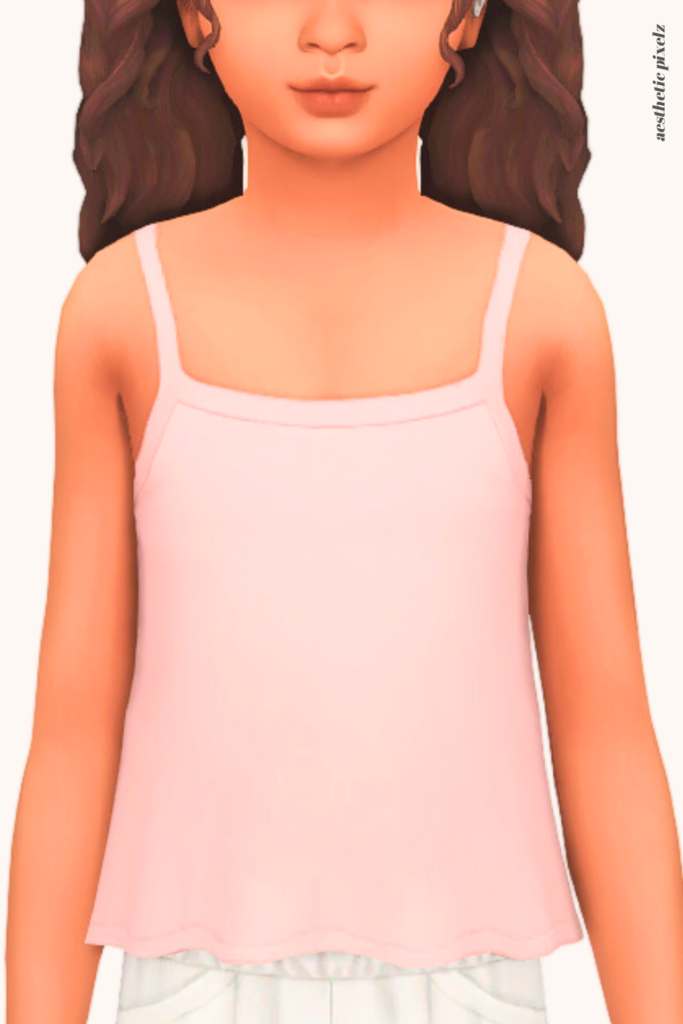 a sims 4 child sim wearing a kids custom content top