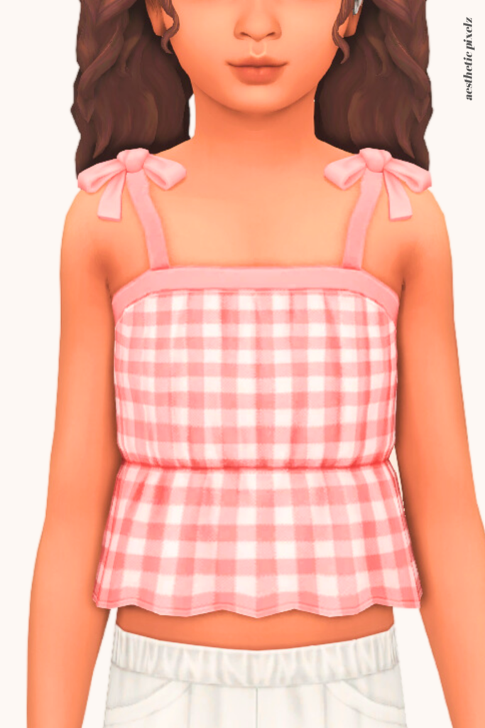 a sims 4 child sim wearing a kids custom content top