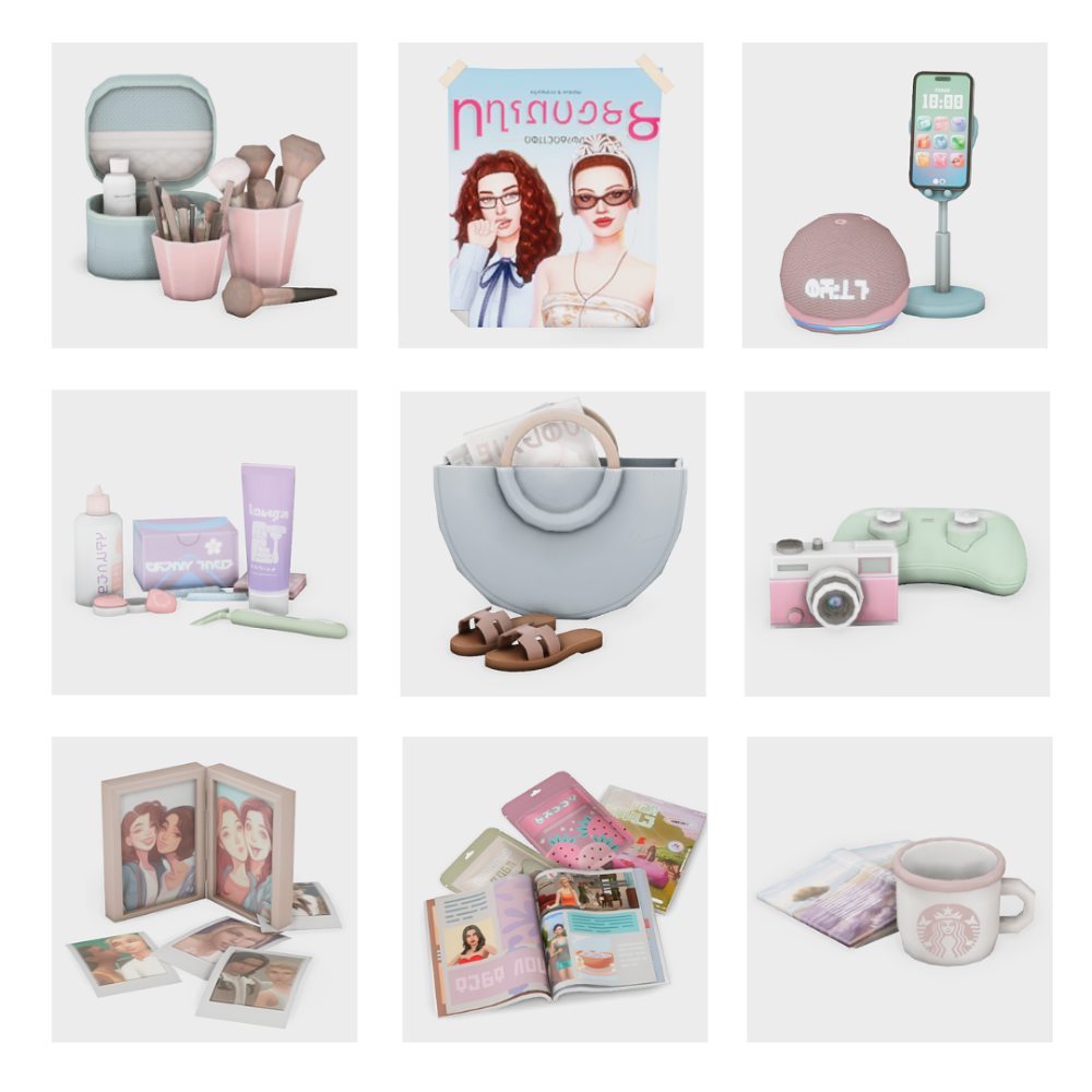 grid lookbook for teen bedroom cc finds for the sims 4