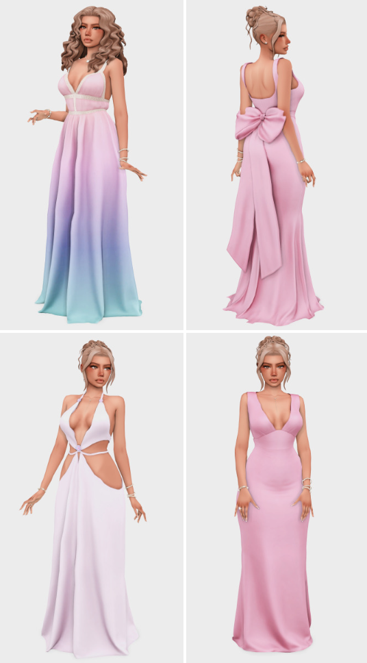 a sims 4 prom dress cc lookbook