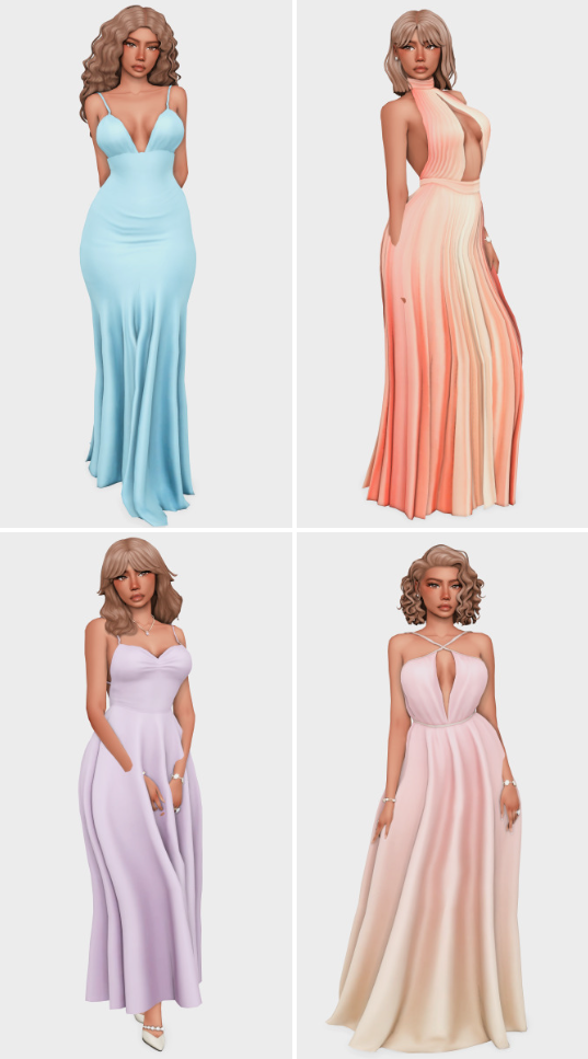 sims 4 formal cc long dresses lookbook