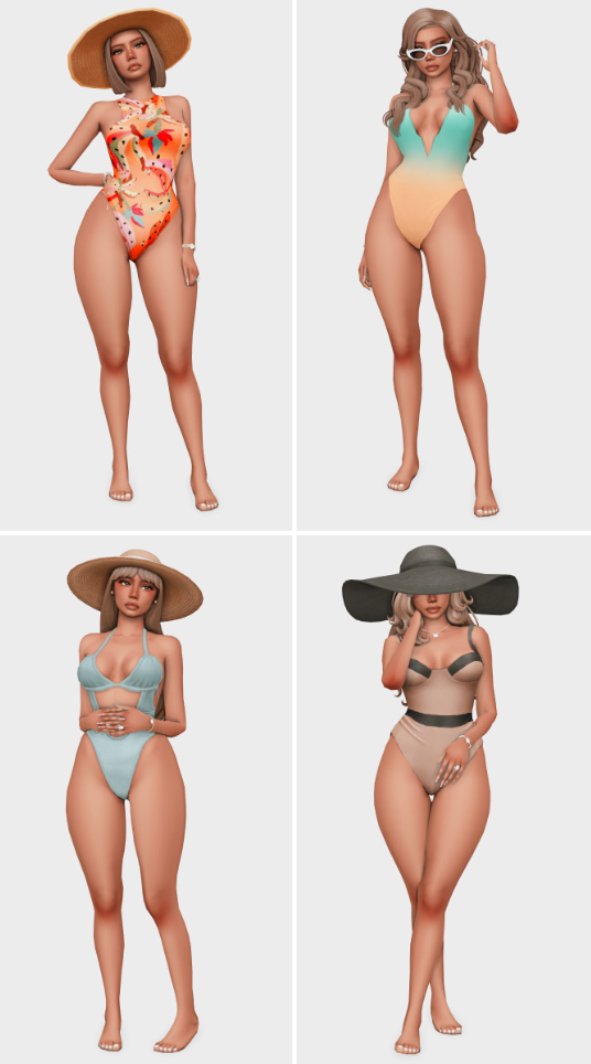 sims 4 cc swimsuit lookbook one pieces